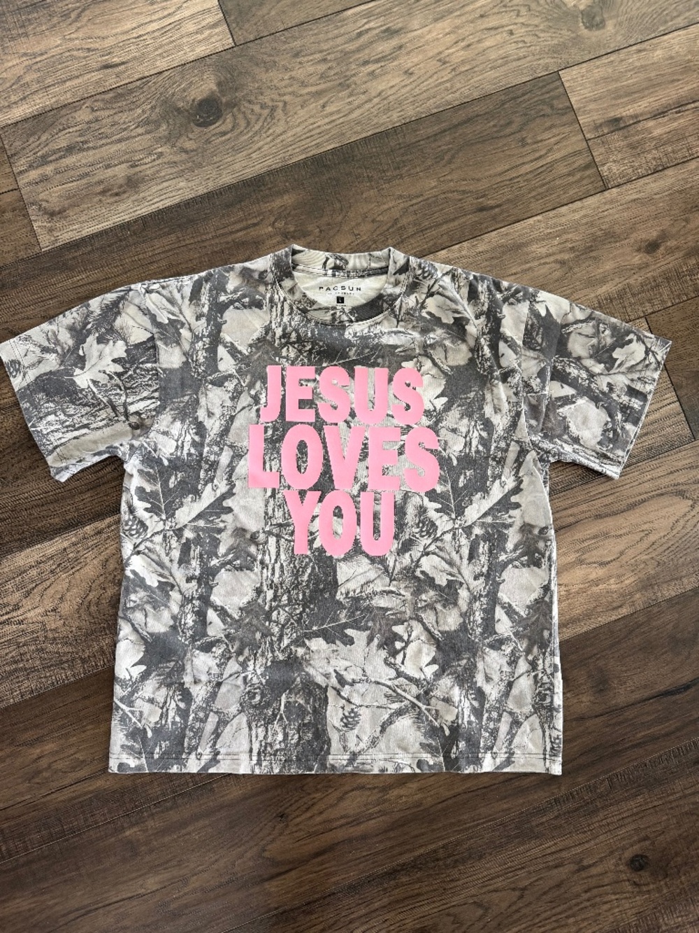 Jesus!!! New. Camo T-Shirt with Bold Text